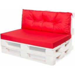 Coussin de palettes, Jeu de coussins de jardin 120x60 et Dossier 120x40cm Rouge / coussin de