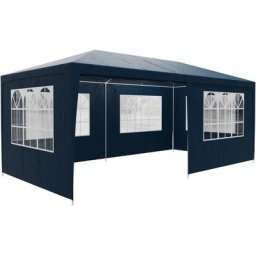 Tonnelle de jardin Rimini 3x6m avec toile hydrofuge 6 parois latérales enroulables Barnum Tente de