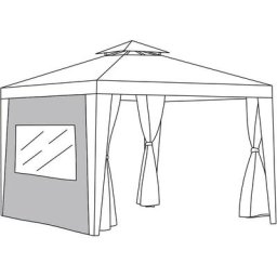 Rideaux de gazebo d'extérieur avec œillets, imperméables et coupe-vent avec porte zippée pour