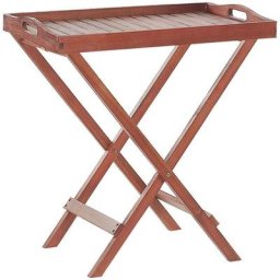 Beliani - Table de Jardin 68 x 44,5 cm en Bois d'Acacia Foncé Huilé Style Moderne Toscana - Bois