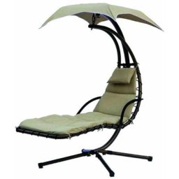 Vigor - Bain de soleil de jardin Fauteuil suspendu Hamac suspendu Tissu d'acier Beige