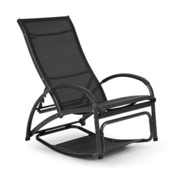 Beverly Wood Chaise longue à bascule bain de soleil aluminium noir - Noir