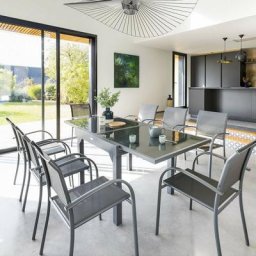 Table Piazza extensible 8 personnes anthracite/graphite - Avec rallonge - Graphite