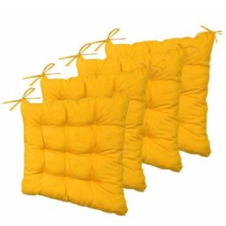 Lot de 4 Galettes de chaise 40 x 40 cm - Jaune miel