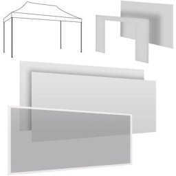 Set complet pour gazebo 3x4m : 2 rideaux latéraux 4,5 + 1 rideau latéral 3m + rideau de porte +