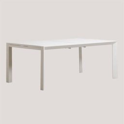 Table de Jardin Extensible Rectangulaire en Aluminium (180-240x100 cm) Starmi Sklum Blanc - Blanc