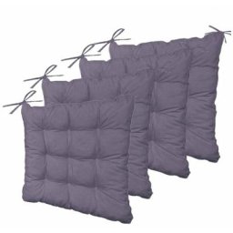 Lot de 4 Galettes de chaise 40 x 40 cm - Gris carbone