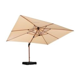 Purple Leaf - Parasol Rectangulaire 2.7 x 3.65 m, Grain de Bois en Aluminium Parasol De Jardin