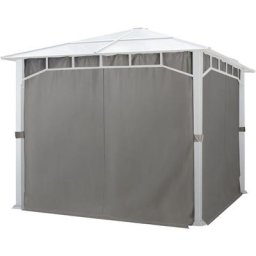 Intent24.fr - Rideaux (set de 4 toiles) pour tonnelle de jardin INTENT24 Sunset Deluxe 3x3 m, gris