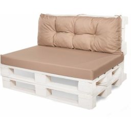 Coussin de palettes, Jeu de coussins de jardin 120x60 et Dossier 120x40cm Beige / coussin de