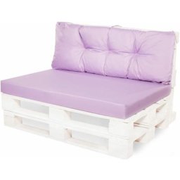 Coussin de palettes, Jeu de coussins de jardin 120x60 et Dossier 120x40cm Violet clair / coussin de