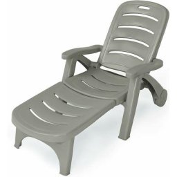 Bain de Soleil, Chaise Longue Jardin Exterieur Pliable Dossier Inclinable à 5 Positions avec Roues,