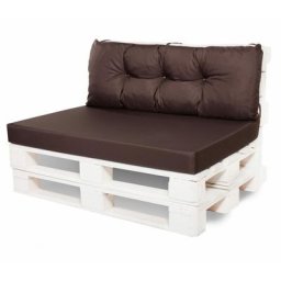 Coussin de palettes, Jeu de coussins de jardin 120x60 et Dossier 120x40cm Marron / coussin de