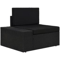 Vidaxl - Canapé d'angle sectionnel accoudoir droit Résine tressée Noir Black