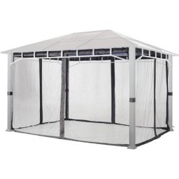 Intent24.fr - Moustiquaires (4 toiles) pour tonnelle de jardin INTENT24 Sunset Deluxe, 3x4 m, gris