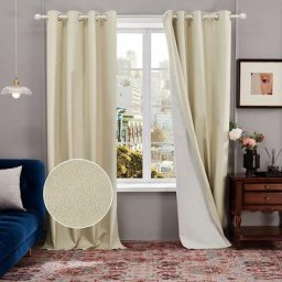 Rideaux 100% Occultant à Oeillets, Occultants Isolant Thermique Anti Froid, Salon et Chambre, 2