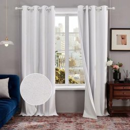 Rideaux 100% Occultant à Oeillets, Occultants Isolant Thermique Anti Froid, Salon et Chambre, 2