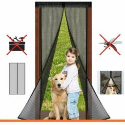 Ontway - Moustiquaire Porte à Fermeture Aimantée, Rideau de Porte Anti Mouche, Fermeture Auto, Kit