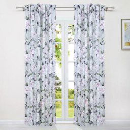 1pcs rideaux occultant opaques de fenêtre motif floral avec ruban à volants de maison de campagne