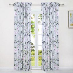 Hongya 1pcs rideaux occultant opaques de fenêtre motif floral avec ruban à volants de maison de