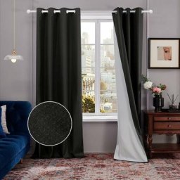 Rideaux 100% Occultant à Oeillets, Occultants Isolant Thermique Anti Froid, Salon et Chambre, 2