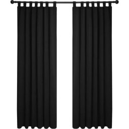 Lot de 2 Rideaux Occultant Isolant Thermiques Salon à Pattes, Taille Moyenne, 140×200 cm, Noir