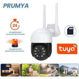 Camera de surveillance wifi intelligente 3Mp ip Camera IP66 Vision Nocturne Maison Securite Tuya +