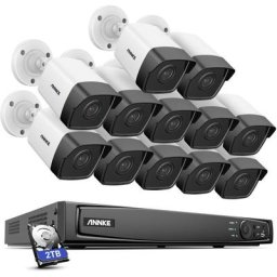 Annke - 16CH Système de sécurité vidéo réseau Super hd PoE 5MP 12 caméras style a – 2TB