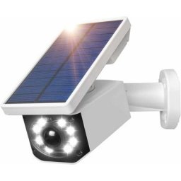 Caméra factice 2 en 1 et lampe solaire à led, caméra de surveillance factice et lampes solaires