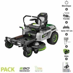 Pack tondeuse à rayon braquage zero 4 batteries 56v chargeur mural coupe 107 cm Ego ZT4201E