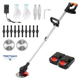 Débroussailleuse Tondeuse à gazon avec 2x 21V 1.5.0Ah & chargeur batterie 18krpm - Le noir - Hengda