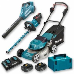 Pack Makita Jardin : Tondeuse 36V 46cm DLM460 + Taille-haie 18V 60cm DUH602 + Souffleur 18V DUB362