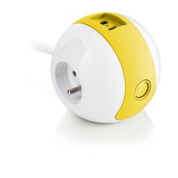 Multiprise Multimédia wattball 2P 16A + 1P 6A + usb 2.1A