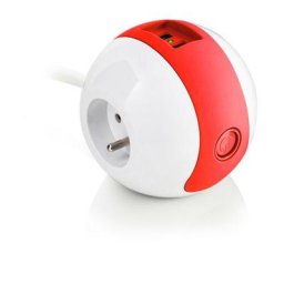 Multiprise Multimédia WATTBALL 2P 16A + 1P 6A + USB 2.1A