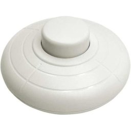 Ersandy - 1 Pcs Interrupteur à pied rond Blanc Interrupteur à commande au pied pour Lampadaire Et