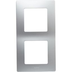 Cadre Legrand 396414 en argent. Cadre ou plaque pour mécanisme Niloé à 2 éléments en aluminium.