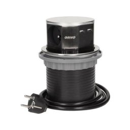 Multiprise escamotable cylindre 3 prises 230V et 2 usb Orno