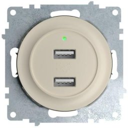 Prise usb encastrée à 2 sorties 5V, 2.1 a, témoin de charge led Beige - Beige