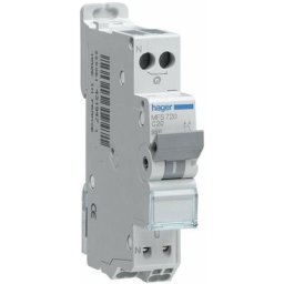 Hager - Disjoncteur électrique 1 module à bornes à vis - 6A - 1P+N - Courbe c - 3kA - MFN706
