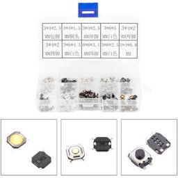 Assortiment de micro-interrupteurs à bouton-poussoir tactile 250 pièces pour clé de télécommande de