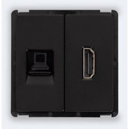 Prise Internet RJ45 CAT 6 + HDMI Modern Noir - Noir