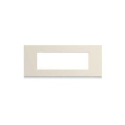 Hager - Plaque gallery plastique peint 6 modules entraxe 57mm dune (WXP0306)