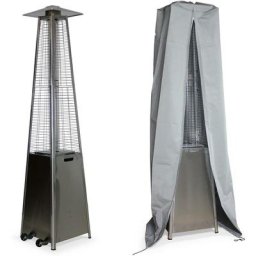 Parasol chauffant au gaz pyramide - Greenland avec housse de protection grise - Chauffage