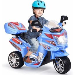 Moto Electrique a 3 Roues pour Enfants,Interrupteur au Pied avec Fonction Avant et Arriere, Panneau