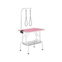 Table de Toilettage pour Chien/Chat/Animaux de Companie Pliante avec Potence Réglable 2 Sangles Une