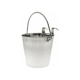 Diamètre du bol 16 cm: Cuve en acier inoxydable avec support en forme de seau pour chiens et chats