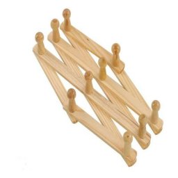 En Bois Expansible Porte Manteau, Support Mural Accordéon Bois Crochet pour Suspendu Chapeaux,