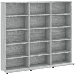 Tagère de Rangement pour cd/dvd, Armoire à cd Montage facile, Sonoma gris 102x23x89,5 cm Bois