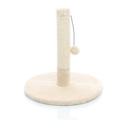 Arbre à chat Ø39 x H43cm Crème Tronc de grattage Meuble pour félins avec Ballon de jeu - beige