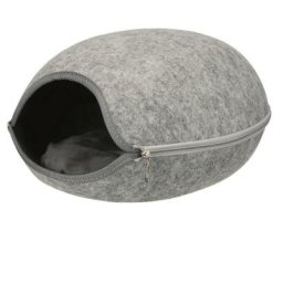 Abri luna, feutre 40 × 24 × 46 cm, gris clair